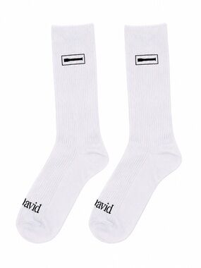 David Protein Bars White Crew Socks Athletic Gym Fitness Unisex New